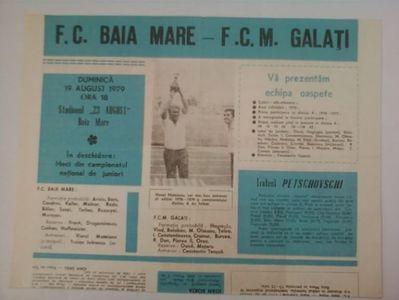 FC Baia Mare - FCM Galati 1979-1980 Program Meci