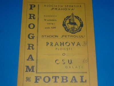 AS Prahova CSU Ploiesti - CSU Galati 1976-1977 Program Meci