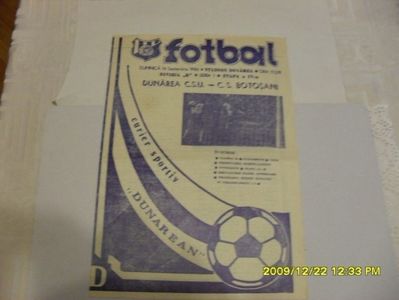 Dunarea CSU Galati - CS Botosani 1986-1987 Program Meci