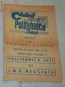 Politehnica Iasi IMU Medgidia 1981-1982