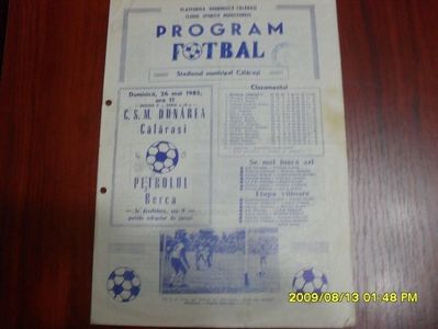 Dunarea Calarasi Petrolul Berca 1984-1985