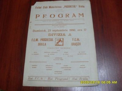 Progresul Braila FCM Brasov 1990-1991