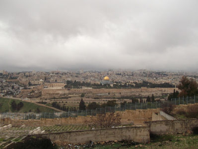 panorama cu Ierusalimul de pe muntele Maslinilor