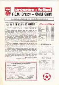 Otelul Galati - FCM Brasov 1987 Program Meci