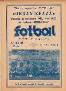 Otelul Galati - FC Olt Scornicesti 1987 Program Meci