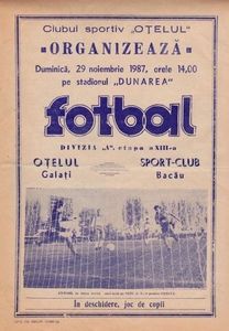 Otelul Galati - Sport Club Bacau 1987