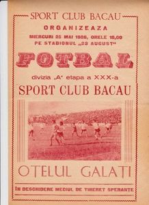 Sport Club Bacau - Otelul Galati 1987 Program Meci