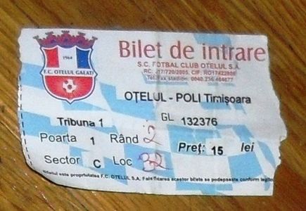 Otelul Galati Poli Timisoara Bilet Meci 2011