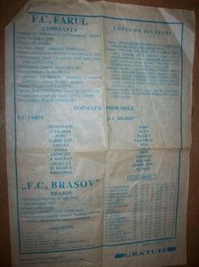Farul Constanta - FC Brasov (Program Meci 1996-1997) 23.04.1997