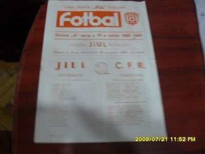 Jiul Petrosani CFR Timisoara 1985-1986