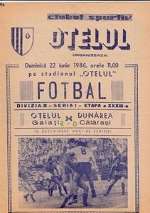 Otelul Galati - Dunarea Calarasi 1985-1986