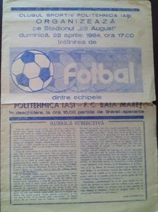 Politehnica Iasi - FC Baia Mare 1983-1984