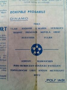 Dinamo Bucuresti - Politehnica Iasi 1984-1985