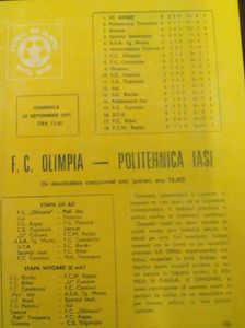 Olimpia Satu Mare - Politehnica Iasi 1977-1978