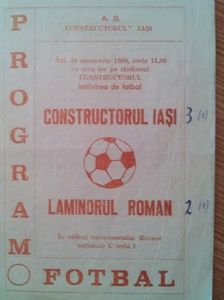 Constructorul Iasi - Laminorul Roman 1980-1981