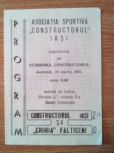 Constructorul Iasi - Chimia Falticeni 1982-1983