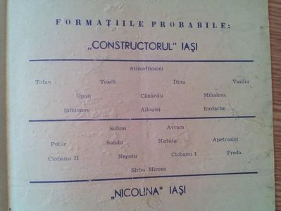 Constructorul Iasi - Nicolina Iasi 1979-1980