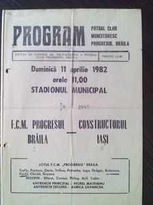 FCM Progresul Braila - Constructorul Iasi 1981-1982