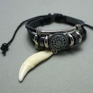 Black Tang Bracelet with Real Woolf Fang_165 de lei