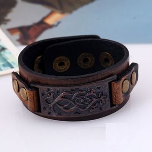Celtic Brown Leather Bracelet_75 de lei