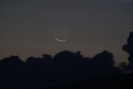 Conjunctie Luna in scadere-Mercur, Grecia; 14 nov. 2020
