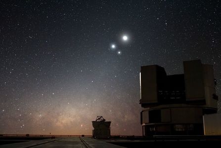 21 dec. 2020 - Solstitiul de iarna - Conjunctia Jupiter-Saturn; Poza preluata de pe net
